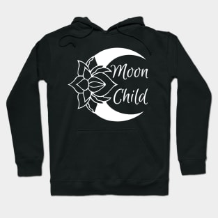 Moon Child Crescent Moon (White) Hoodie